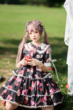 Gothic Lolita Harajuku Style Clothing Strawberry Donut Lolita Short Sleeve Op Dress for Women