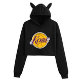 In Memory of Kobe Hoodie Kobe Peripheral Printing Casual Women Navel Cat Ear Sweater