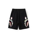 Shark Print Shorts Men's Double Camouflage on Side Shark Head Shorts Camouflage Elastic Waist Fifth Pants Middle Pants Fashion Brand Casual Shorts