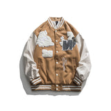 Letterman Jacket Outfit Senior Jackets Varsity Baseball Coat Autumn Baggy Casual Jacket