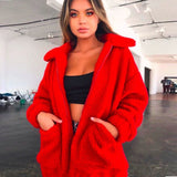 Women Sherpa Jacket Autumn and Winter Zipper Plush Jacket Women's Coat