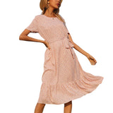 Beth Dutton Bohemian Dress Summer Spring Midi Dresses Summer Floral Backless round Neck Short Sleeve Sexy Dress