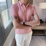 Men Polo Shirts Short Sleeve Lapel T-shirt