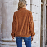 Women Sherpa Jacket Autumn and Winter Double-Sided Velvet Plush Top Women's Fashion Sweater Coat