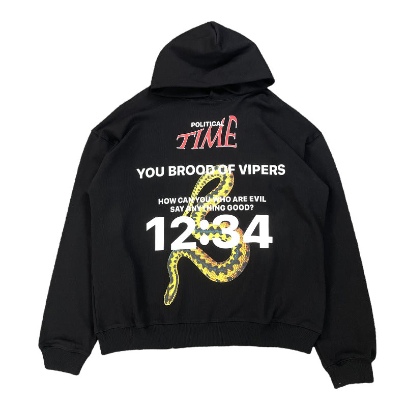 Rrr123 Hoodie Python Retro Loose Hooded Sweater for Men and Women