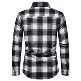 Mens Flannel Jacket Fall Winter Men Fashion Thick Warm Woolen Flannel Casual Shirt