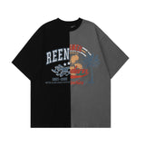 Man Tees Street Fashion Color Block Short Sleeve T-shirt