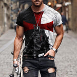 Tactics Style T Shirt for Men Summer Classical Retro Casual 3D Printed round Neck Loose Short Sleeves T-shirt