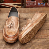 Loafers for Men Retro Spring and Autumn Men's Business Casual Top Layer Lazy Shoes