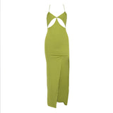 Women Summer Dresses Midaxi Dress Autumn Women's Clothing Sexy V-neck Hollow Backless Suspender Dress Autumn