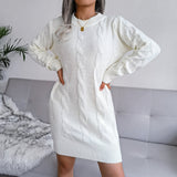 Sweater Dress Outfit With Tights 2 Piece Set Woolen Skirt Knitted Dress Women's Dress