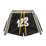 Rrr123 Shorts Mesh Stitching Three Bars Basketball Shorts
