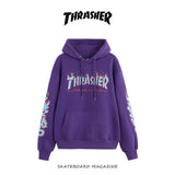 Thrasher Hoodie Autumn And Winter Thrasher Flame KIRIN Arm Men 'S Women 'S Hoodie Brushed Hoody