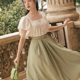 Women Cottagecore Dress Vintage Shirt Skirt
