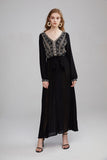 Bohemian Embroidered Little Flower V-neck Sexy Backless Dress