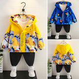 Toddler Boys Jackets Small Yellow Duck Coat Children's Hooded Top
