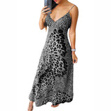 Nina Parker Dresses Sexy Suspender Dress Leopard Print Loose Sleeveless Dress