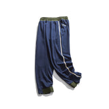 Man Fall Winter Outfis Winter Loose Personality Color Matching Sports Pants Male Student Velvet Padded Casual Pants