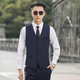 Men's Dress Vests Men's Vest Casual Jacket Business Waistcoat Solid Color Casual Suit Vest Men