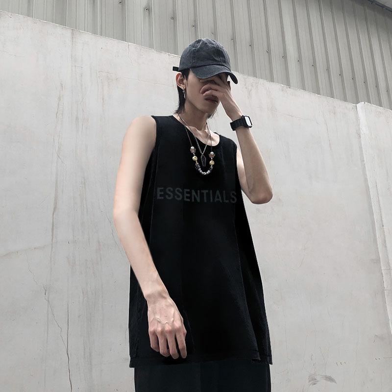 Kanye T Shirt 21ss Summer Fog Three-Dimensional Sports Style with Letters Vest Loose Sleeveless T-shirt