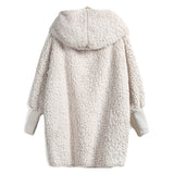 Women Sherpa Jacket Autumn and Winter Foreign Trade Women's Pocket Plush Hooded Cardigan Coat Female
