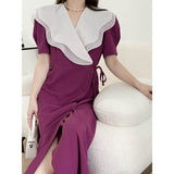 Kim Kardashian Marilyn Monroe Dress Summer French Style V-neck Dress Chiffon Dress