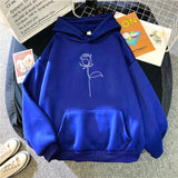 Black Rose Hoodie Autumn and Winter Fleece Sweater Line Rose Coat Hoodie