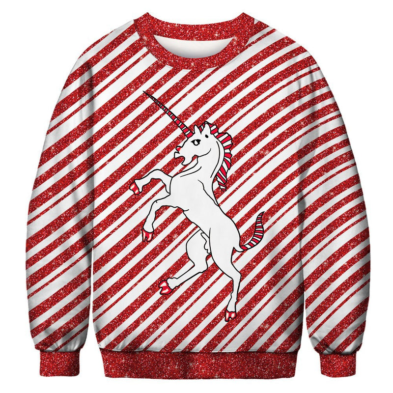 Black Christmas Sweater Winter Christmas 3D Printing Casual Loose Sweatshirt