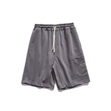 Summer Street Trend Knitting Solid Color Cargo Pocket Shorts Men's Loose Sports and Leisure Basketball Shorts
