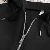 Skeleton Hoodie Vintage Printed Zipper Hooded Sweatshirt Angel Bones Wings Men's and Women's Coats