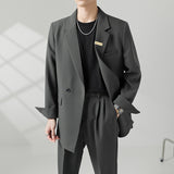 Seersucker Suit Loose-Fitting Casual Suit Suit