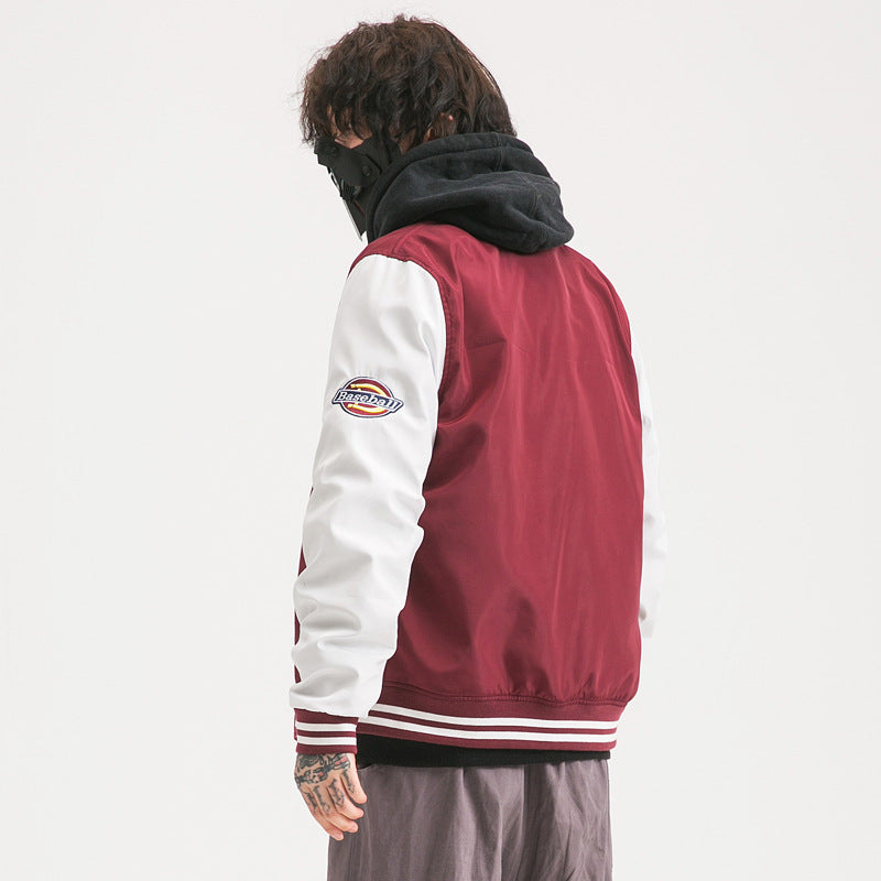 Yankees Letter Jacket Spring Baseball Uniform Men's and Women's Jacket Thick Loose Splicing Coat
