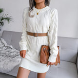 Sweater Dress Outfit With Tights 2 Piece Set Woolen Skirt Knitted Dress Women's Dress