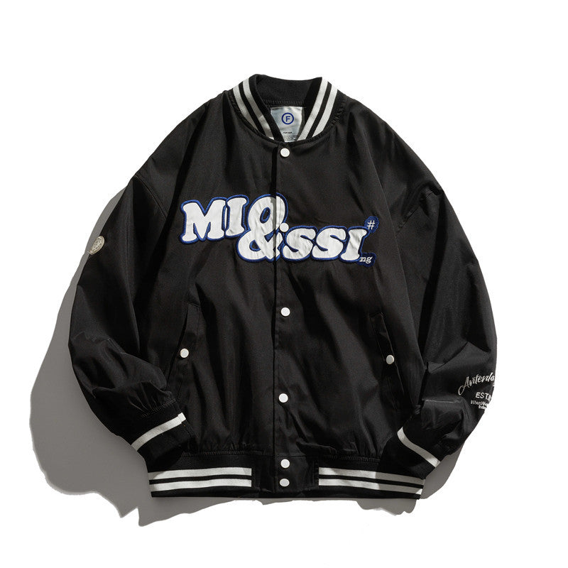 Letterman Jacket Outfit Senior Jackets Varsity Baseball Coat Fall Loose Casual Jacket