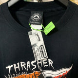 Thrasher T Shirt Thrasher Panic Life Flame Loose Short Sleeve Fall Winter Couples
