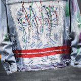 Spray Painted Jacket Trending Graffiti Denim Jacket Casual Jacket