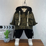 Toddler Boys Jackets Boys' Leopard Print Denim Jacket Spring and Autumn Children's