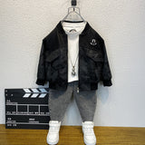 Toddler Boys Jackets Boys Autumn Clothing Leather Coat Children