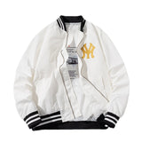 New York NYC Varsity Jacket Stand Collar Pilot Jacket