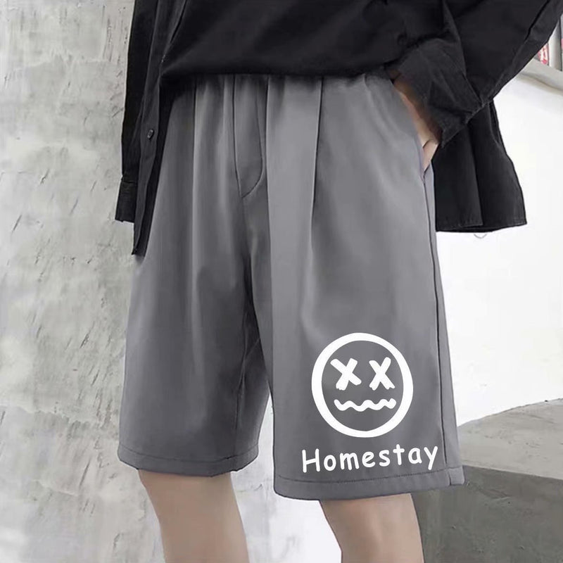 Summer Men Shorts Loose Straight Casual Pants