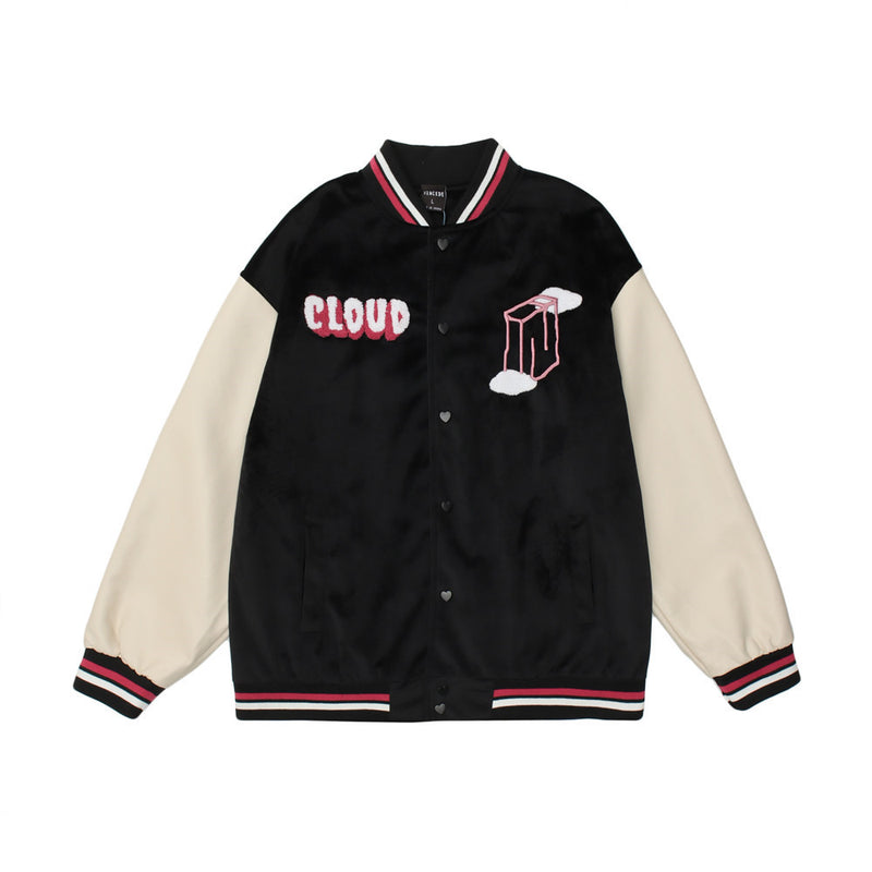 Letterman Jacket Outfit Senior Jackets Varsity Baseball Coat Letter Embroidered Velvet Jacket Men