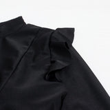 Burkini Swimwear Muslim Fashion Outfits Plus Size Long Sleeve Trousers Black Slimming Women's Swimwear