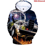Back to the Future Costume Printed Sweater Spring and Autumn plus Velvet Full Color Hoodie Casual Top