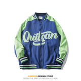 Varsity Jacket for Men Stand Collar Baseball Uniform Corduroy Jacket