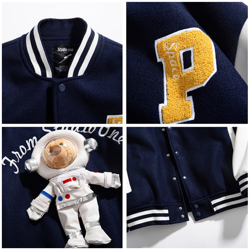 Letterman Jacket Outfit Senior Jackets Varsity Baseball Coat Baseball Uniform Men and Women Autumn and Winter Loose