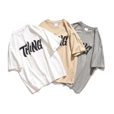 Men's T-shirt Loose Letter Print Short-Sleeve T-shirt Men's Summer Half Sleeve Student Casual T-shirt Men's T