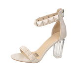 Nude Chunky Heel Sandals
