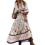 Women Bohemian Dress Women's Autumn and Winter Long Dress