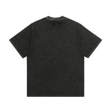 Present T Shirt Flame Motorcycle Skull Distressed Cotton T-shirt