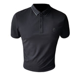 Men Polo Shirts Slim Embroidered Simple Lapel T-shirt